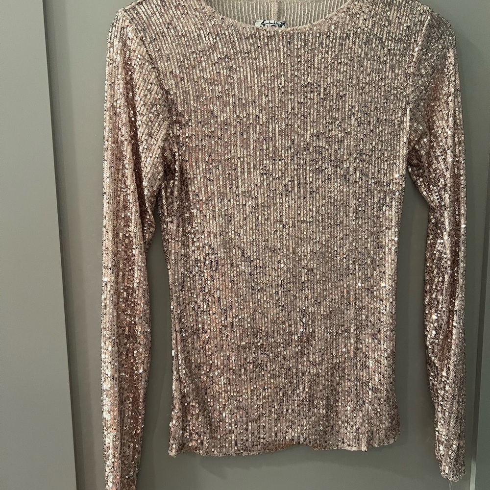 Free People Intimately Gold Y2K Festival Long Sleeve Size XS NWOT